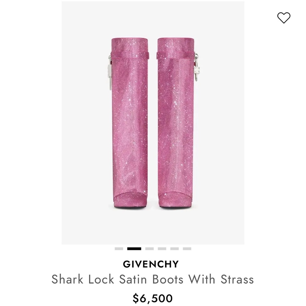 Brand New Givenchy Glittery Pink Shark Lock Boots - Picture 5 of 9